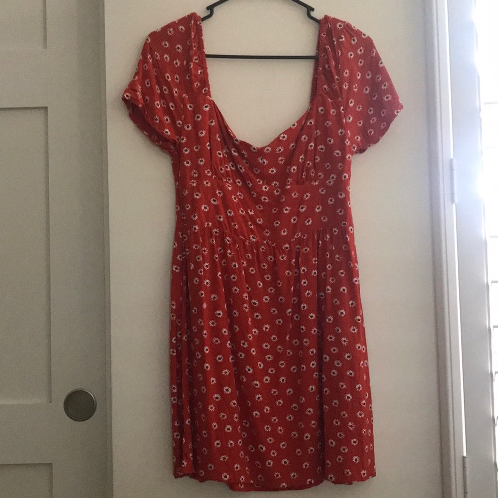 RVCA red/floral dress NWOT